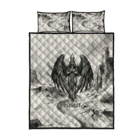 Nekhbet Egyptian Quilt Bed Set Vulture Goddess Mother of Protection Wings Claws Desert