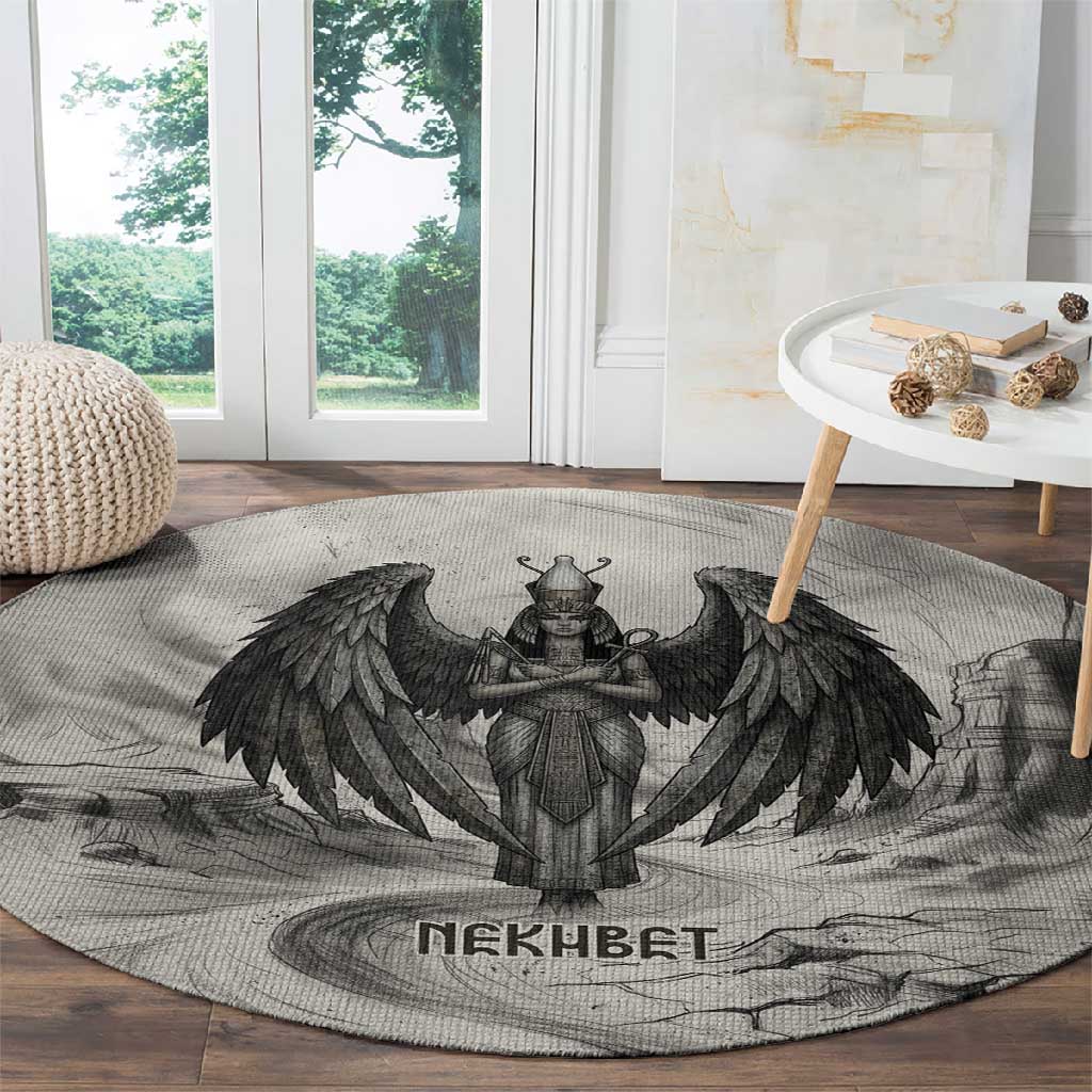 Nekhbet Egyptian Round Carpet Vulture Goddess Mother of Protection Wings Claws Desert