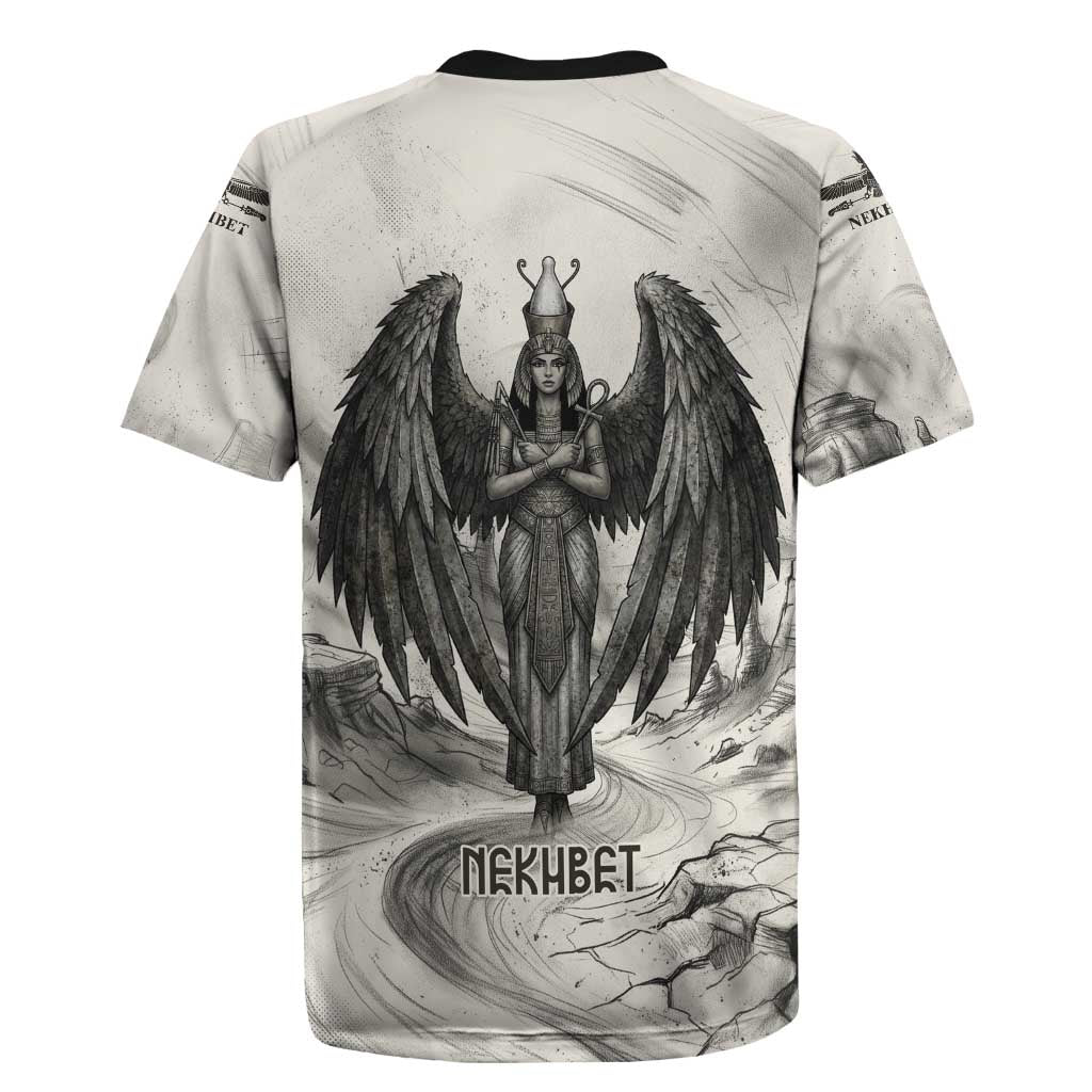 Nekhbet Egyptian Rugby Jersey Vulture Goddess Mother of Protection Wings Claws Desert