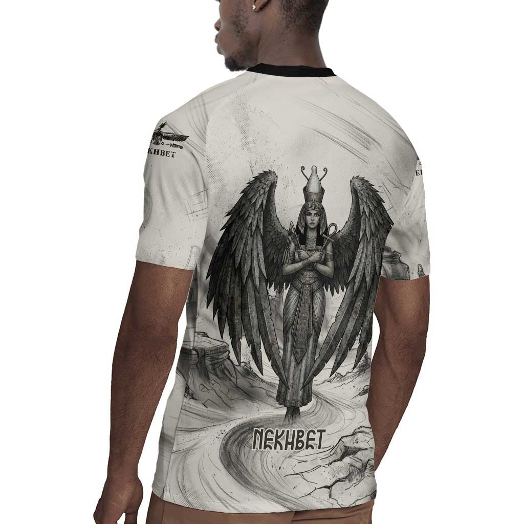 Nekhbet Egyptian Rugby Jersey Vulture Goddess Mother of Protection Wings Claws Desert