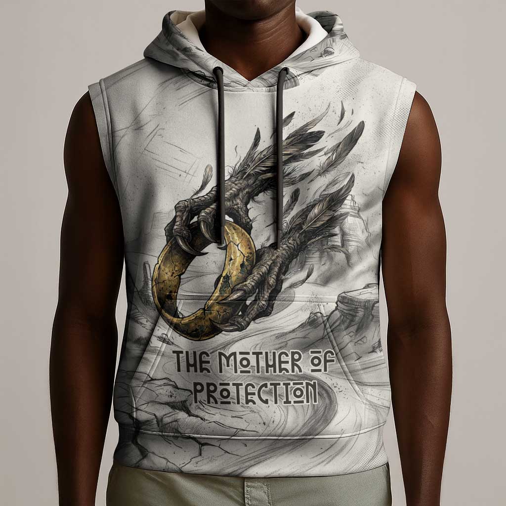 Nekhbet Egyptian Sleeveless Hoodie Vulture Goddess Mother of Protection Wings Claws Desert