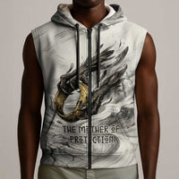 Nekhbet Egyptian Sleeveless Zip Hoodie Vulture Goddess Mother of Protection Wings Claws Desert
