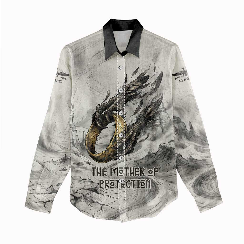 Nekhbet Egyptian Women Casual Shirt Vulture Goddess Mother of Protection Wings Claws Desert