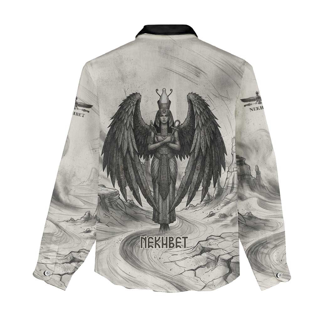 Nekhbet Egyptian Women Casual Shirt Vulture Goddess Mother of Protection Wings Claws Desert