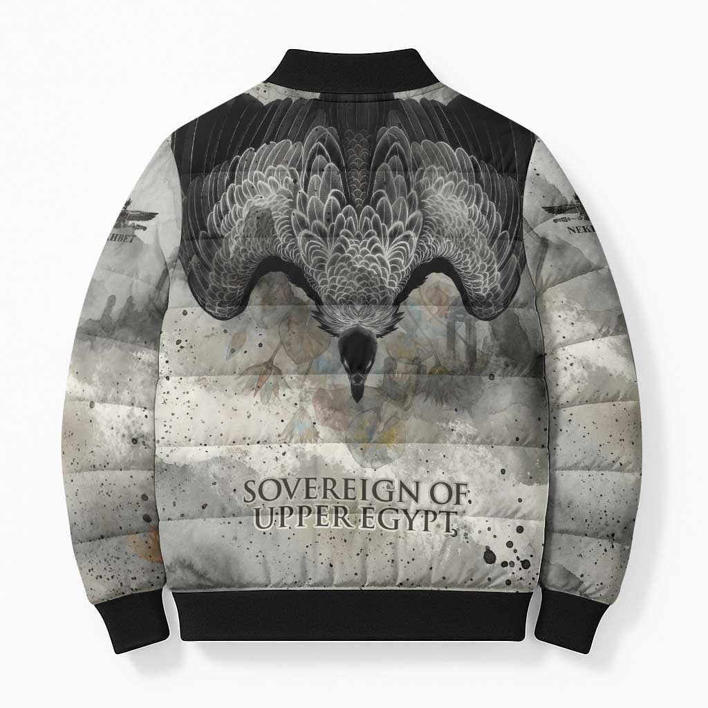 Nekhbet Bomber Puffer Jacket Vulture Goddess Eye of Protection Sovereign of Upper Egypt