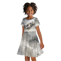 Nekhbet Kid Short Sleeve Dress Vulture Goddess Eye of Protection Sovereign of Upper Egypt