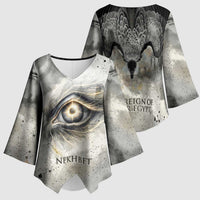 Nekhbet Kimono Sleeve Blouse Vulture Goddess Eye of Protection Sovereign of Upper Egypt