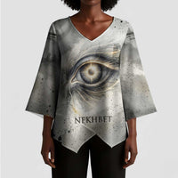Nekhbet Kimono Sleeve Blouse Vulture Goddess Eye of Protection Sovereign of Upper Egypt