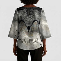 Nekhbet Kimono Sleeve Blouse Vulture Goddess Eye of Protection Sovereign of Upper Egypt