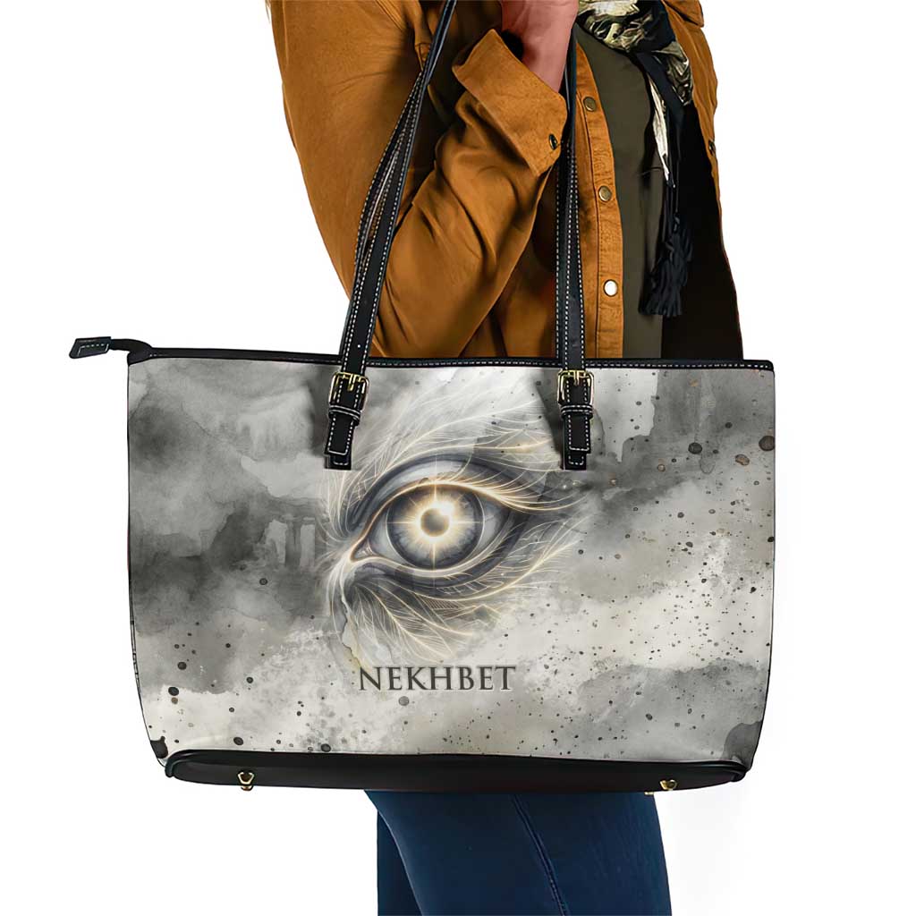 Nekhbet Leather Tote Bag Vulture Goddess Eye of Protection Sovereign of Upper Egypt