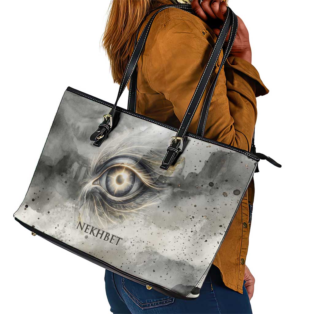Nekhbet Leather Tote Bag Vulture Goddess Eye of Protection Sovereign of Upper Egypt