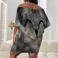 Nekhbet Off Shoulder Short Dress Vulture Goddess Eye of Protection Sovereign of Upper Egypt