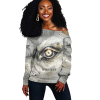 Nekhbet Off Shoulder Sweater Vulture Goddess Eye of Protection Sovereign of Upper Egypt