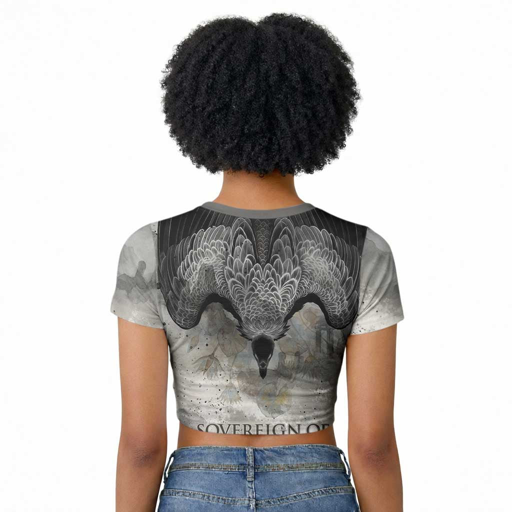 Nekhbet Raglan Cropped T shirt Vulture Goddess Eye of Protection Sovereign of Upper Egypt