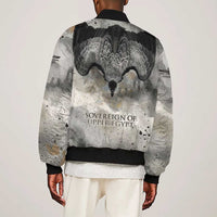 Nekhbet Sleeve Zip Bomber Jacket Vulture Goddess Eye of Protection Sovereign of Upper Egypt