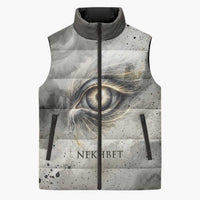 Nekhbet Sleeveless Puffer Jacket Vulture Goddess Eye of Protection Sovereign of Upper Egypt