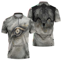 Nekhbet Zipper Polo Shirt Vulture Goddess Eye of Protection Sovereign of Upper Egypt