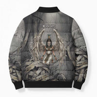 Nephthys Bomber Puffer Jacket Mistress of the House Egyptian Goddess Wings