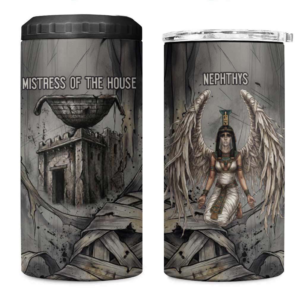 Nephthys 4 in 1 Can Cooler Tumbler Mistress of the House Egyptian Goddess Wings