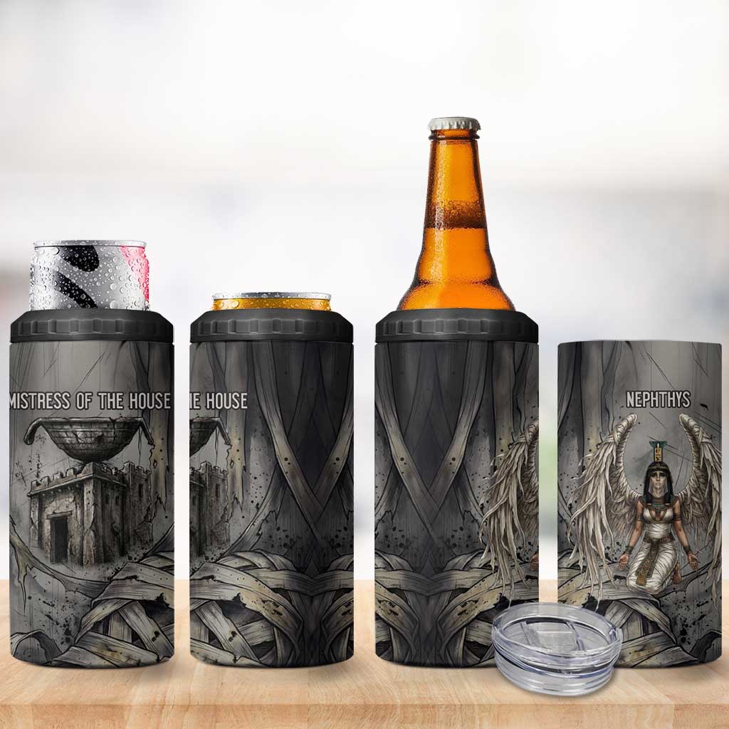 Nephthys 4 in 1 Can Cooler Tumbler Mistress of the House Egyptian Goddess Wings