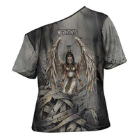 Nephthys Cross Shoulder Shirt Mistress of the House Egyptian Goddess Wings