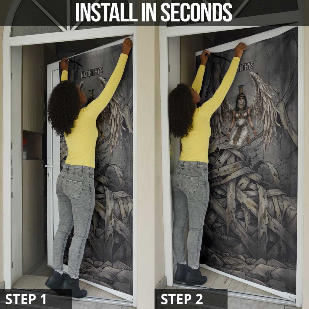 Nephthys Door Cover Mistress of the House Egyptian Goddess Wings