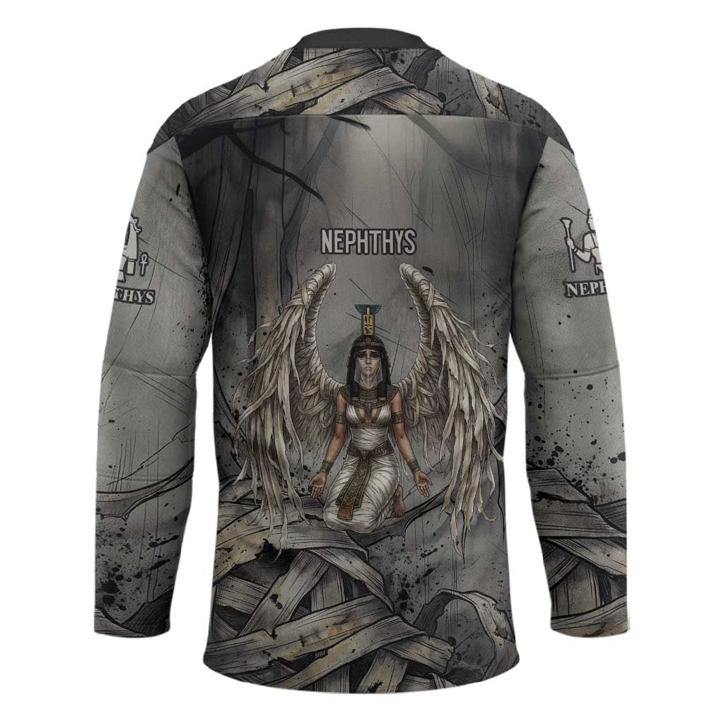 Nephthys Hockey Jersey Mistress of the House Egyptian Goddess Wings