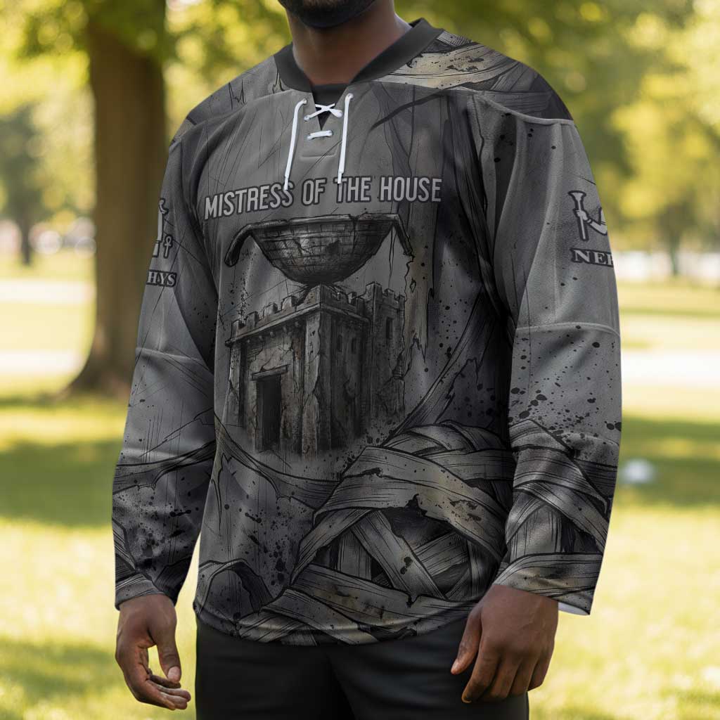 Nephthys Hockey Jersey Mistress of the House Egyptian Goddess Wings