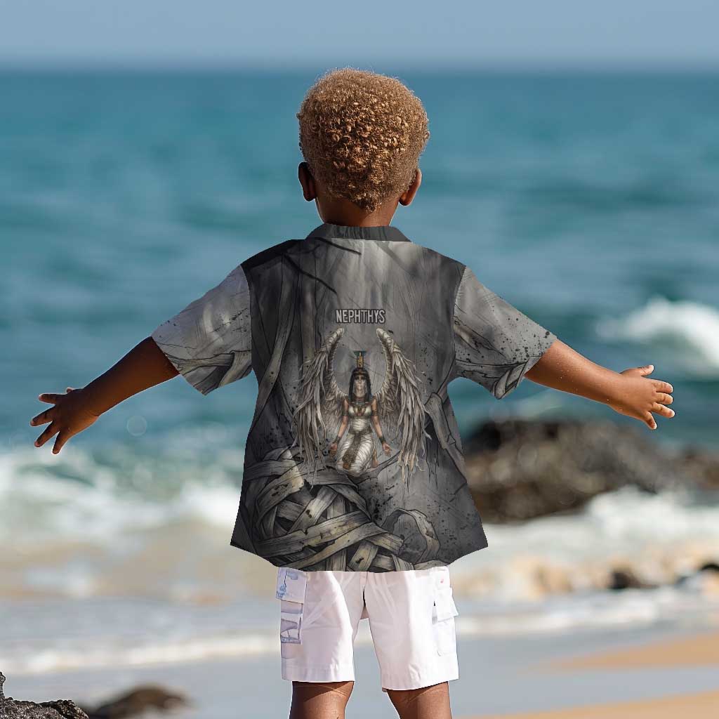 Nephthys Kid Hawaiian Shirt Mistress of the House Egyptian Goddess Wings