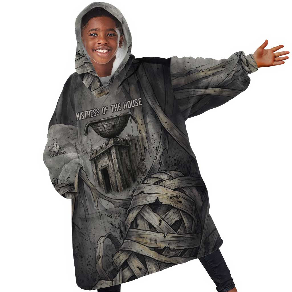 Nephthys Kid Wearable Blanket Hoodie Mistress of the House Egyptian Goddess Wings