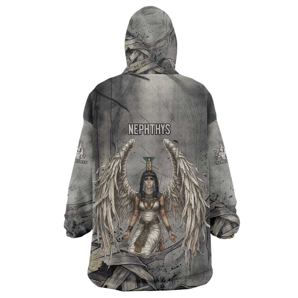 Nephthys Kid Wearable Blanket Hoodie Mistress of the House Egyptian Goddess Wings