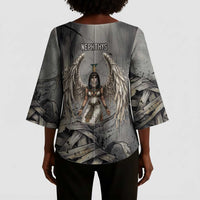 Nephthys Kimono Sleeve Blouse Mistress of the House Egyptian Goddess Wings