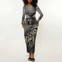 Nephthys Long Sleeve Bodycon Dress Mistress of the House Egyptian Goddess Wings
