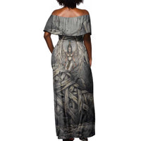 Nephthys Off Shoulder Maxi Dress Mistress of the House Egyptian Goddess Wings