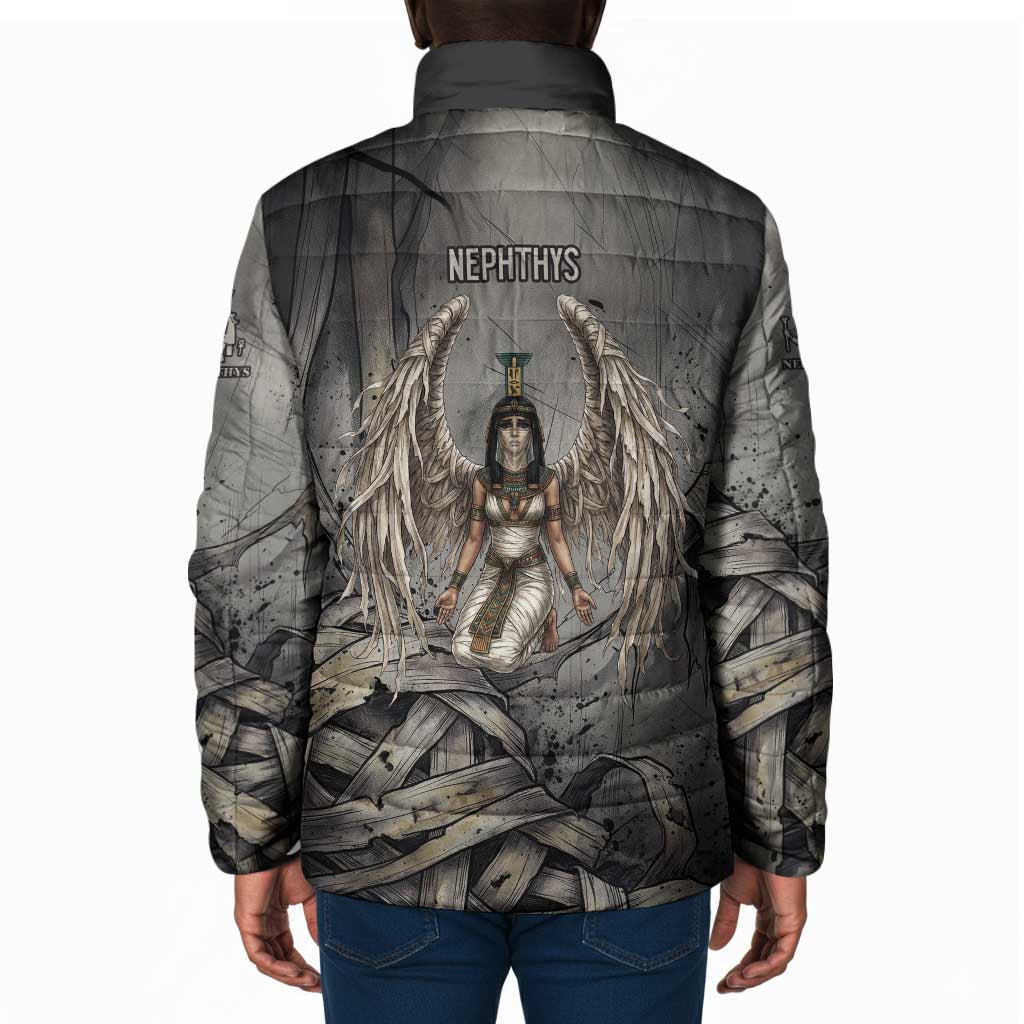 Nephthys Padded Jacket Mistress of the House Egyptian Goddess Wings