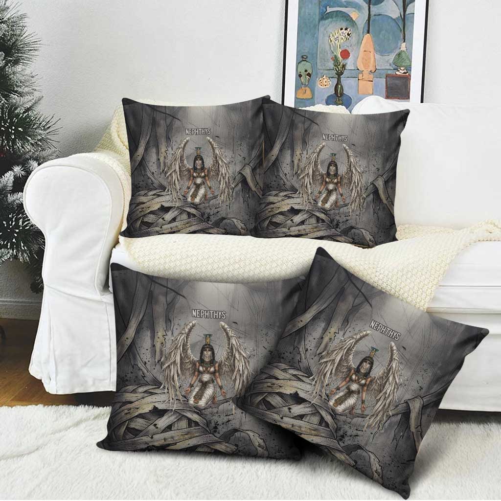 Nephthys Pillow Cover Mistress of the House Egyptian Goddess Wings