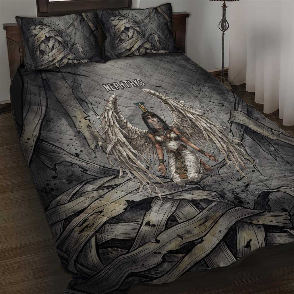Nephthys Quilt Bed Set Mistress of the House Egyptian Goddess Wings