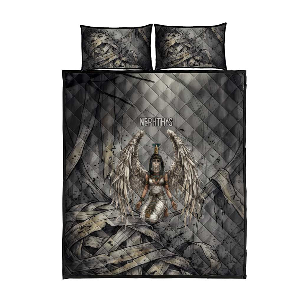 Nephthys Quilt Bed Set Mistress of the House Egyptian Goddess Wings