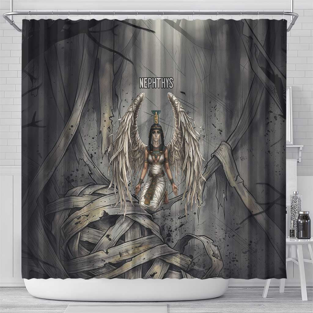 Nephthys Shower Curtain Mistress of the House Egyptian Goddess Wings