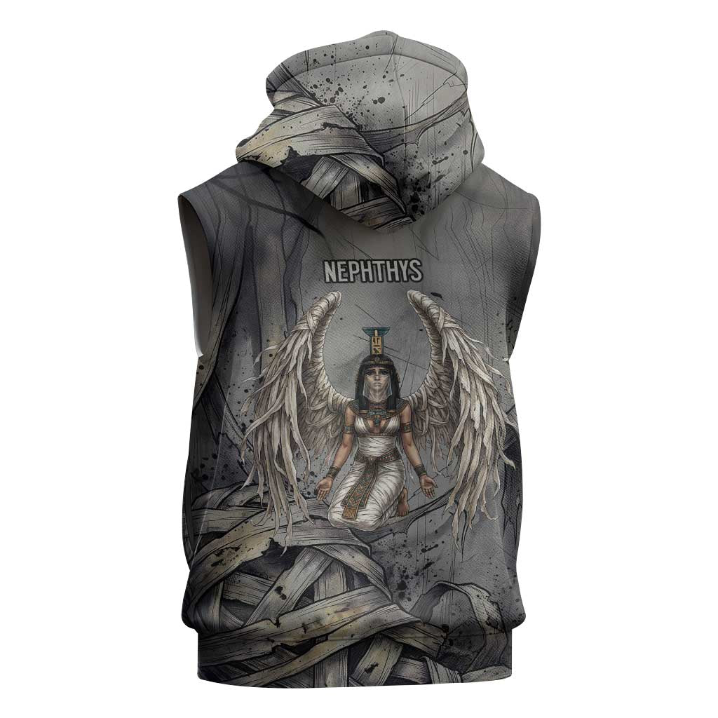 Nephthys Sleeveless Hoodie Mistress of the House Egyptian Goddess Wings
