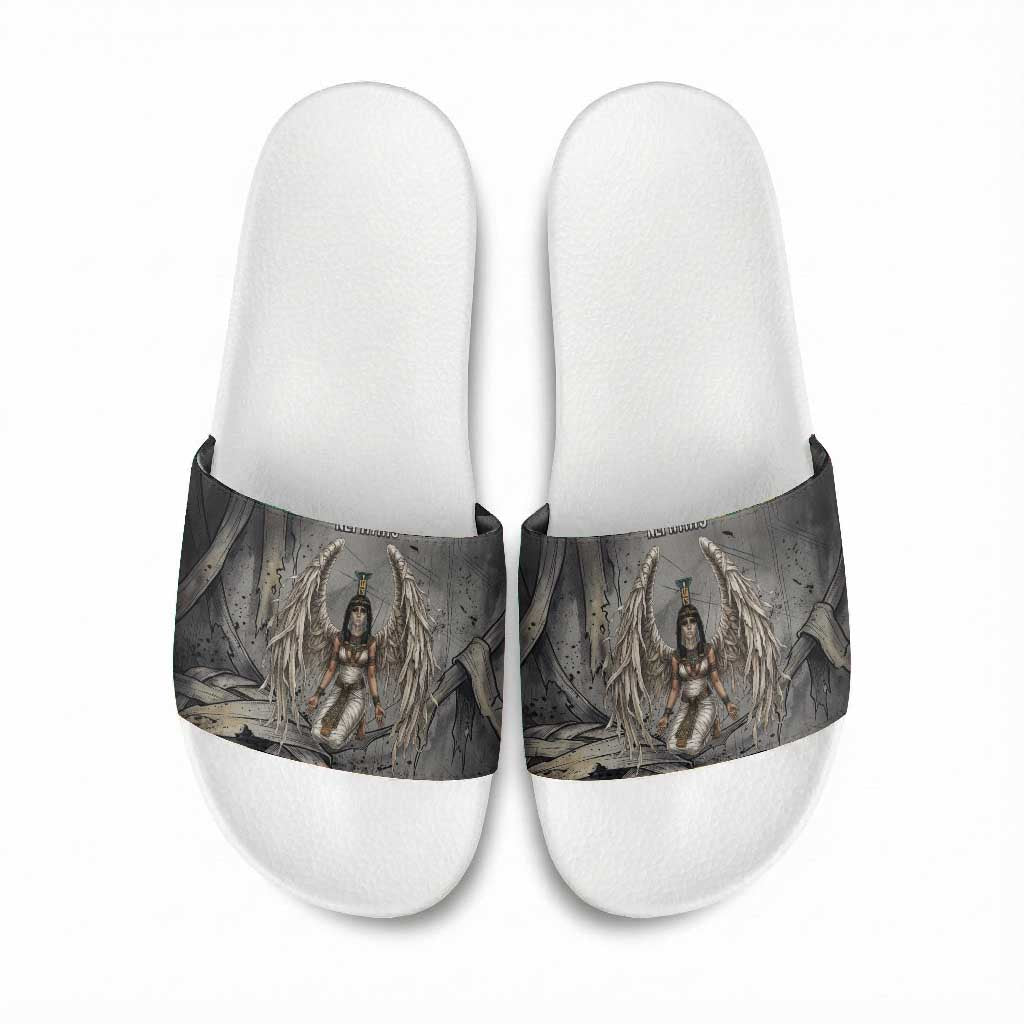 Nephthys Slide Sandals Mistress of the House Egyptian Goddess Wings