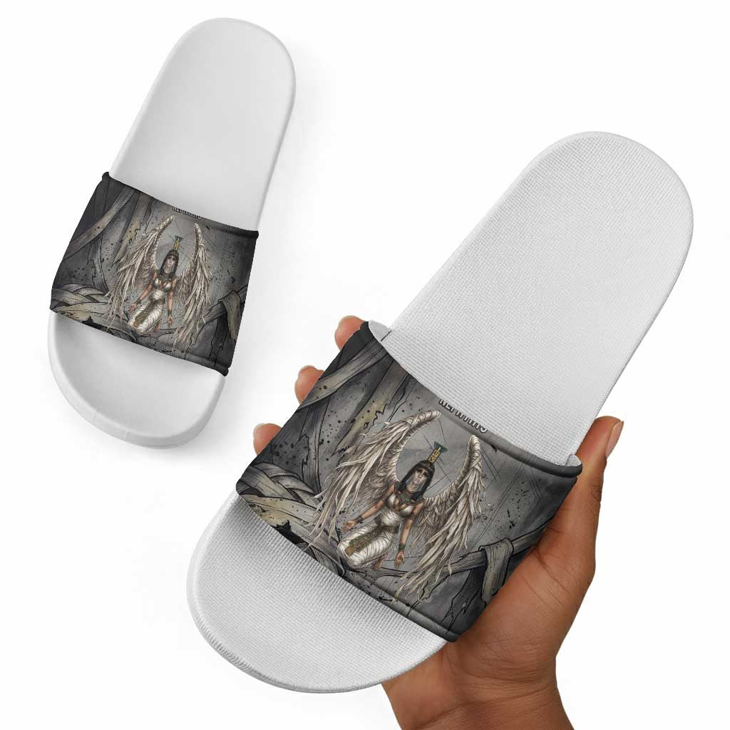Nephthys Slide Sandals Mistress of the House Egyptian Goddess Wings