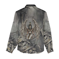 Nephthys Women Casual Shirt Mistress of the House Egyptian Goddess Wings