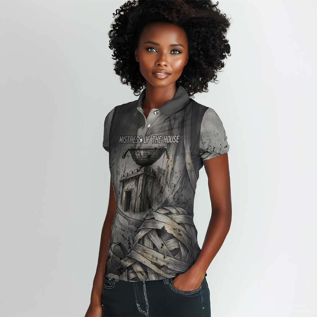 Nephthys Women Polo Shirt Mistress of the House Egyptian Goddess Wings