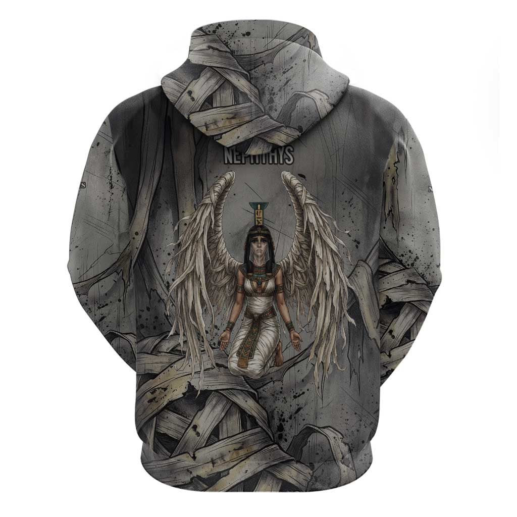 Nephthys Zip Hoodie Mistress of the House Egyptian Goddess Wings