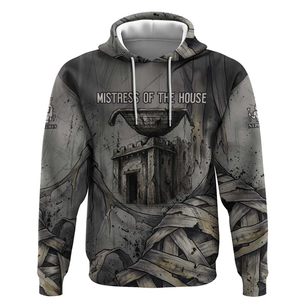 Nephthys Zip Hoodie Mistress of the House Egyptian Goddess Wings