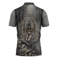Nephthys Zipper Polo Shirt Mistress of the House Egyptian Goddess Wings