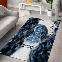 Nephthys Egyptian Area Rug The Dark Sister Falcon Wings Moon Veil