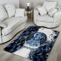 Nephthys Egyptian Area Rug The Dark Sister Falcon Wings Moon Veil
