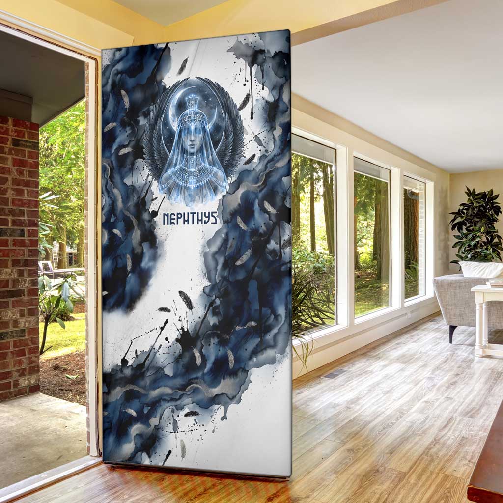 Nephthys Egyptian Door Cover The Dark Sister Falcon Wings Moon Veil